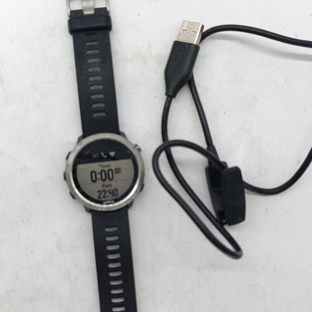Garmin Forerunner 645 Music GPS Running Smartwatch Black Silver Tested ea